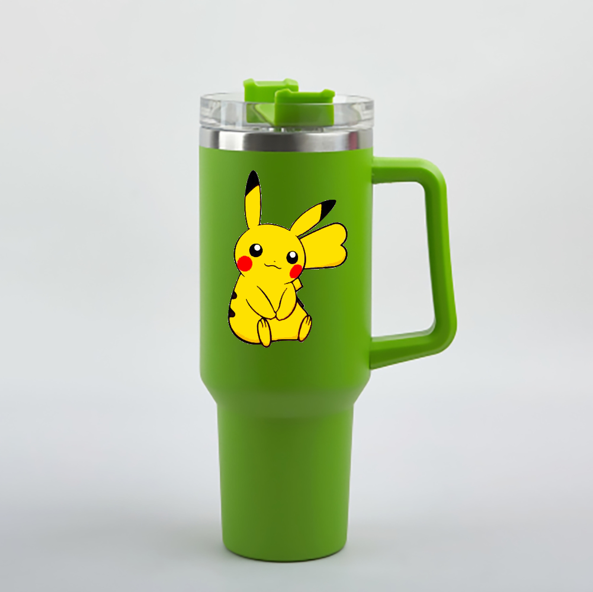 （画像用） ポケットモンスター Pokémon 1200mL車用タンブラー - クリスタルステッカー（プラスチックストロー付き）